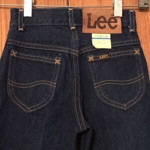 LEE Riders Straight Leg VINTAGE Denim Jeans Girls Size 7 SLIM Dark Wash USA NWT